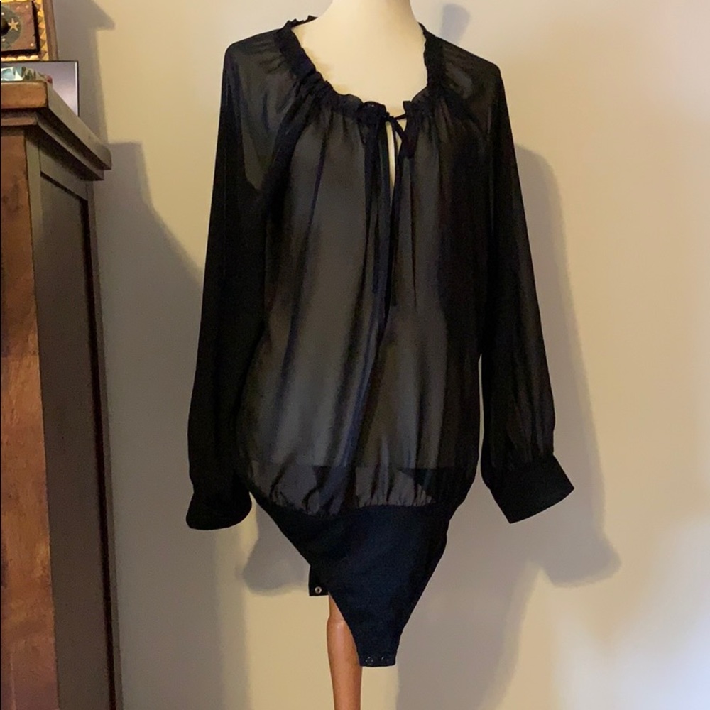 Express Sheer Black Bodysuit